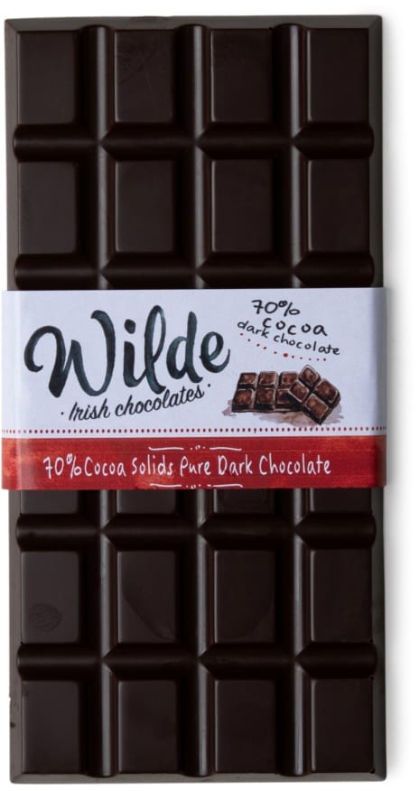 70% cocoa solids pure dark chocolate bar - Wilde Irish Chocolates
