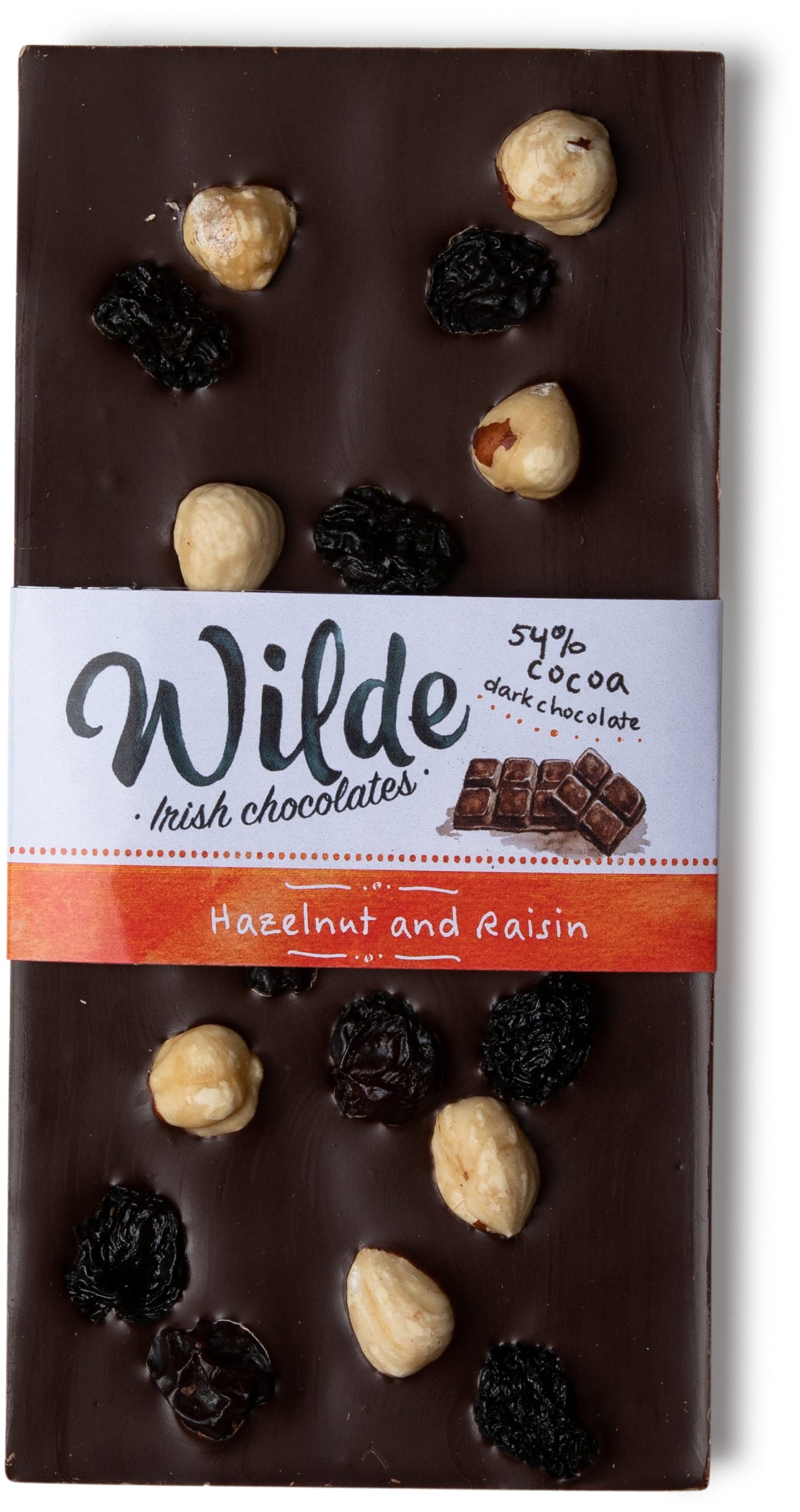 Raisin and Hazelnut chocolate bar - Wilde Irish Chocolates