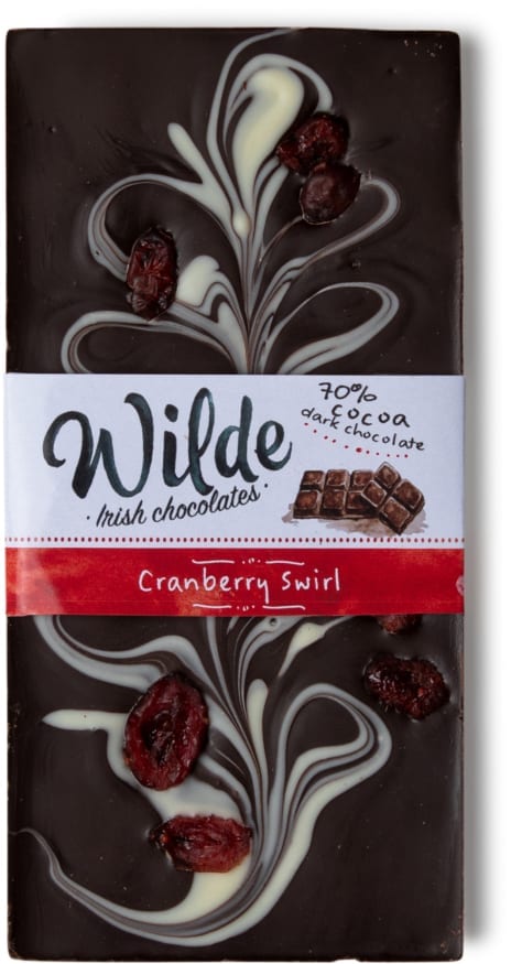 cranberry swirl chocolate bar - Wilde Irish Chocolates