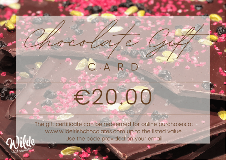 €20 Chocolate Gift Card For Wilde Irish Chocolates Online Chocolate