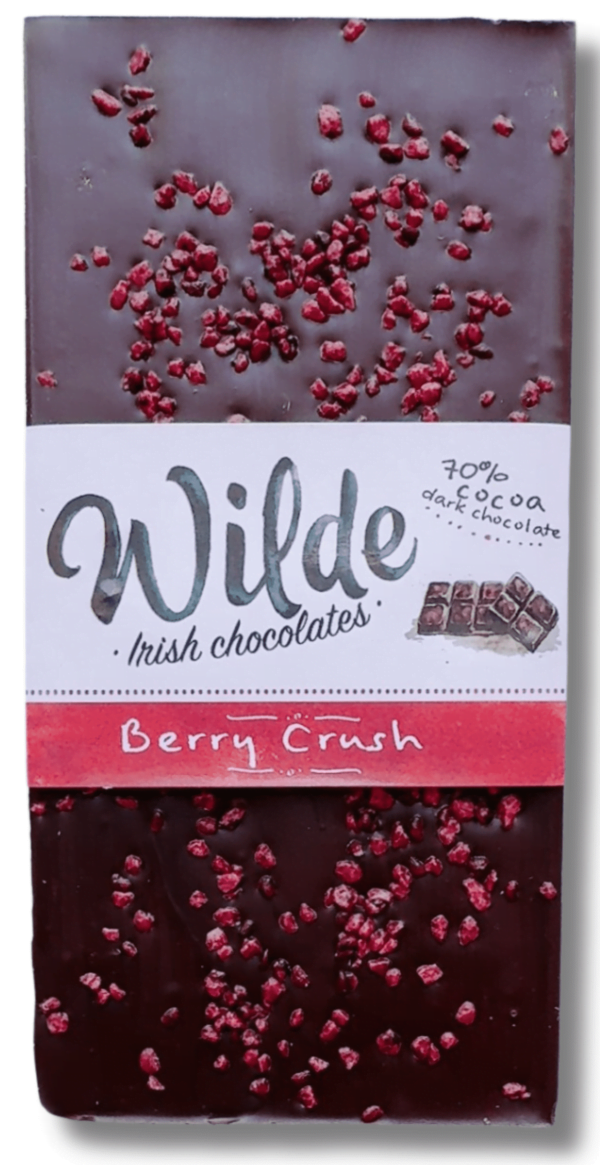 Wilde Irish Chocolates' Berry Crush 70% chocolate bar.