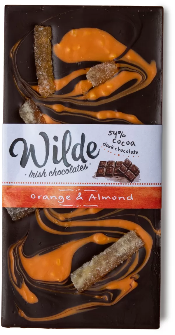 Orange & Almond 54% Cocoa solids.