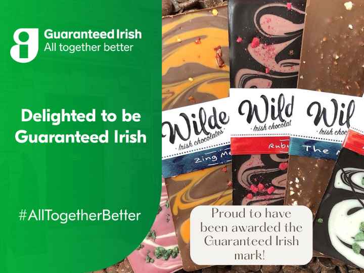 Wilde Irish Chocolates Hanmdae Chocolates Bars With The Guaranteed Irish Logo