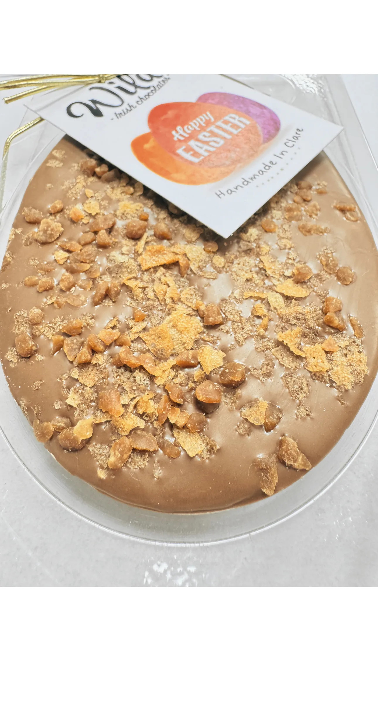 Close up of smooth small batch Irish milk chocolate texture